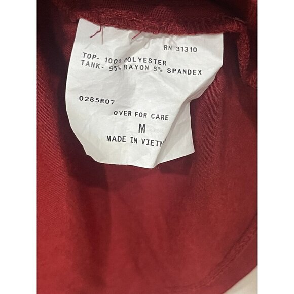 AGB Floral Print V-Neck Rust Tank/sheer overlay Layered Hem Size M Forest Fairy - Picture 8 of 10